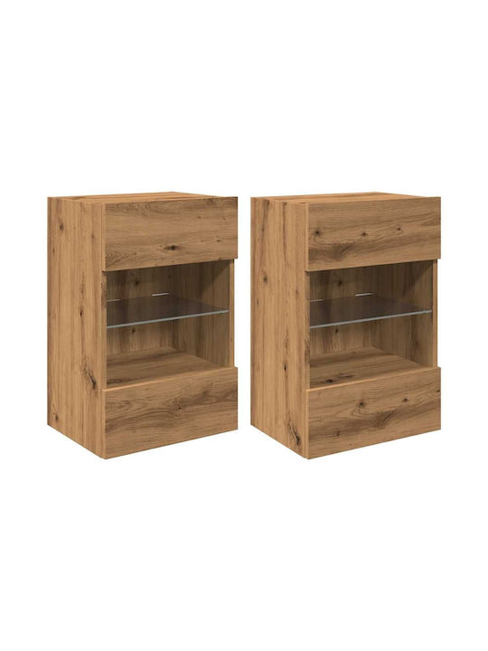 Living Room TV Unit with Lighting Coffee L40xW30xH60.5cm
