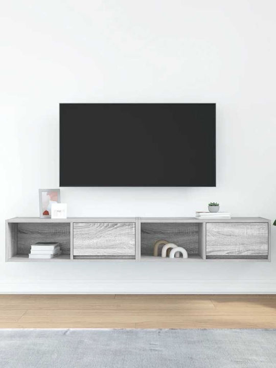 Vidaxl TV-Möbel 2 Stück 80x31x25,5 cm Holzwerkstoff Grau