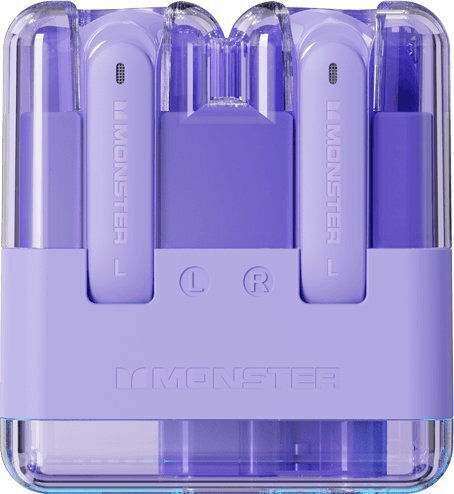 Monster XKT12 Earbud Bluetooth Handsfree Ακουστικά με Θήκη Φόρτισης Μωβ