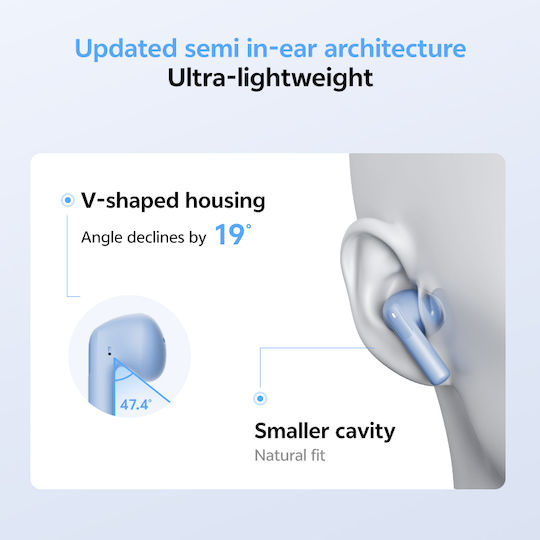 QCY AilyBuds E20 Bluetooth Handsfree Earphones with Sweat Resistance and Charging Case White