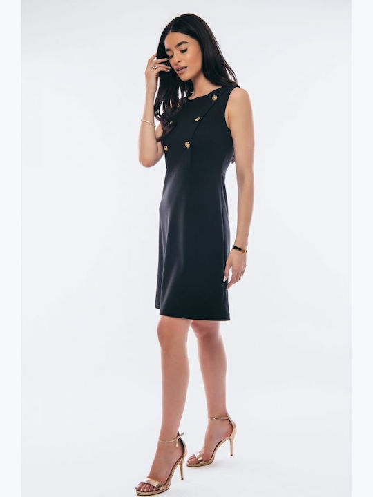 Sommer Hemdkleid Ärmellos Schwarzes