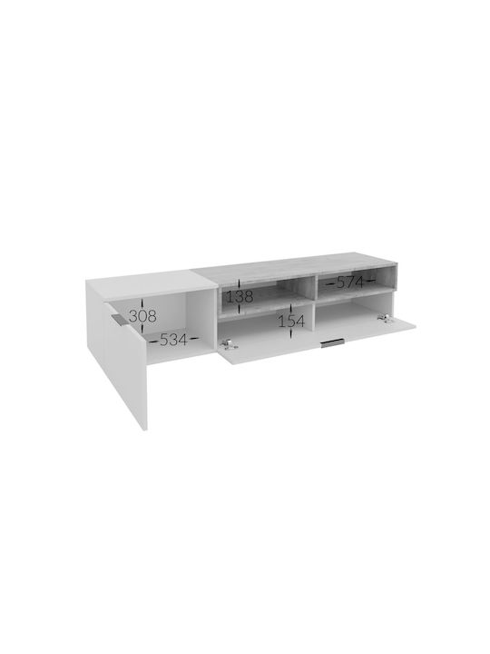 Wohnzimmer TV-Einheit Morocco Charcoal mit Vitrine L175xB39xH113.5cm