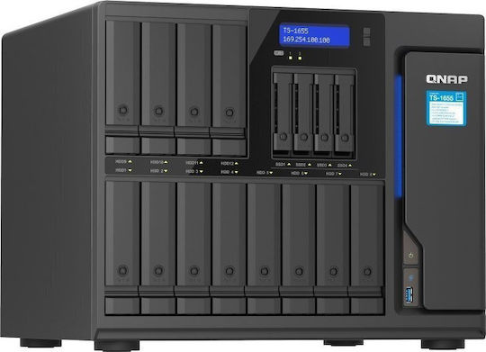QNap NAS Tower with 16 slots for HDD/SSD (TS-1655-8G)