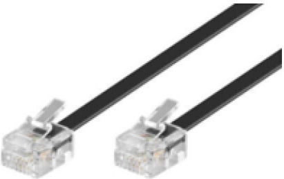 Microconnect Flat Cablu Telefon RJ11 6P4C 2m Negru (MPK182)