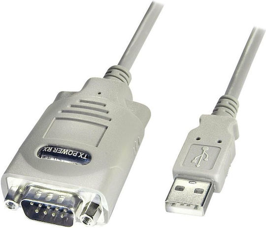 Lindy Καλώδιο RS232 9-pin male σε USB-A 1m (42844) 1τμχ