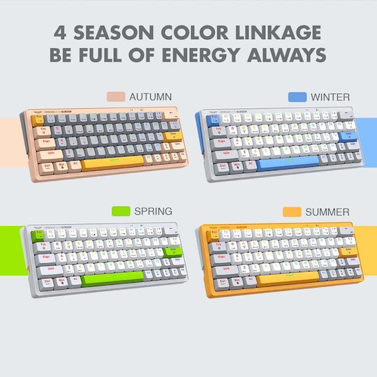 Armaggeddon GMK-100 Wireless Gaming Mechanical Keyboard 60% with Custom Linear switches and RGB lighting (English US) Winter