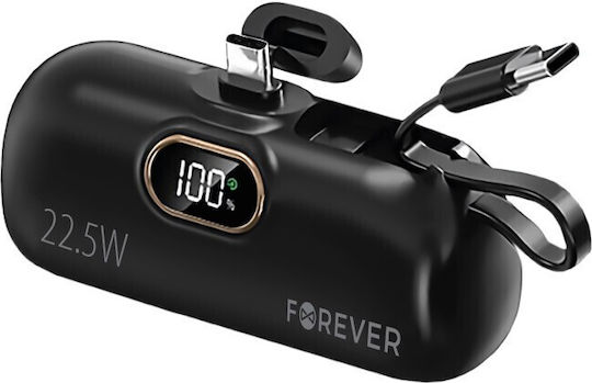 Forever MTB-100 USB-C Power Bank 5000mAh 22.5W Black