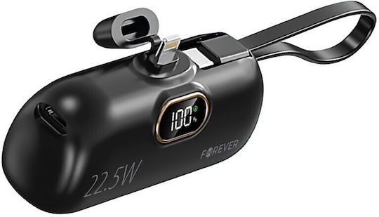 Forever MTB-100 Lightning Power Bank 5000mAh 22.5W Μαύρο