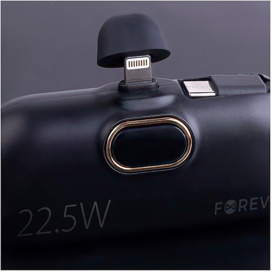 Forever MTB-100 Lightning Power Bank 5000mAh 22.5W Μαύρο