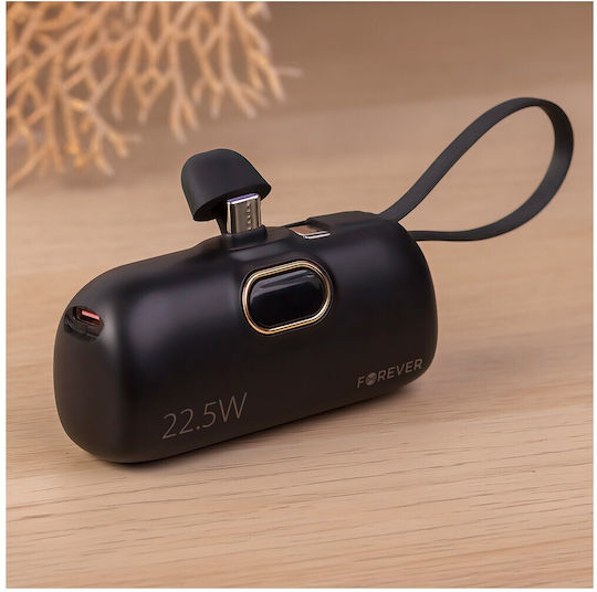Forever MTB-100 USB-C Power Bank 5000mAh 22.5W Black