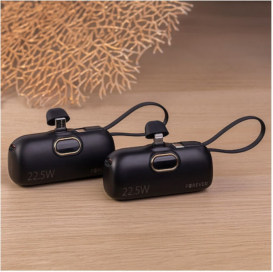 Forever MTB-100 Lightning Power Bank 5000mAh 22.5W Μαύρο