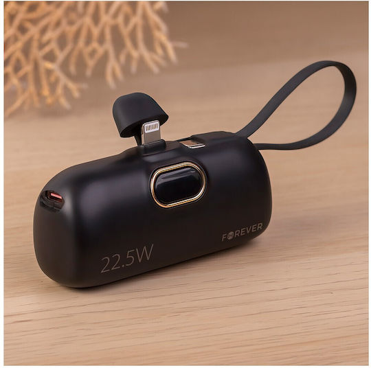 Forever MTB-100 Lightning Power Bank 5000mAh 22.5W Μαύρο