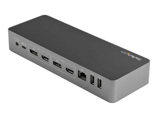 StarTech USB-A / USB-C Docking Station με HDMI/DisplayPort PD και συνδεση 2 Οθονών Γκρι (DK30C2DPEPUE)