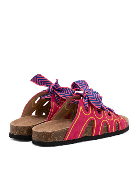 Flache Sandalen für Damen Anatomisch in Fuchsie Farbe
