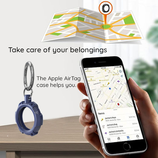 Techsuit Husă Silicon pentru AirTag în culoarea Negru