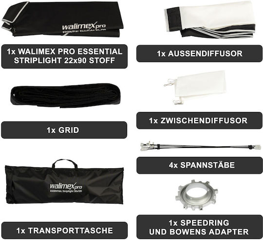Walimex Walimex Pro Softbox Essential Striplight 30x120