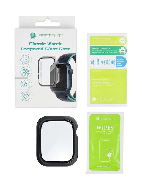 Bestsuit Plastikhülle mit Glas in Gray Farbe für Apple Watch 45mm