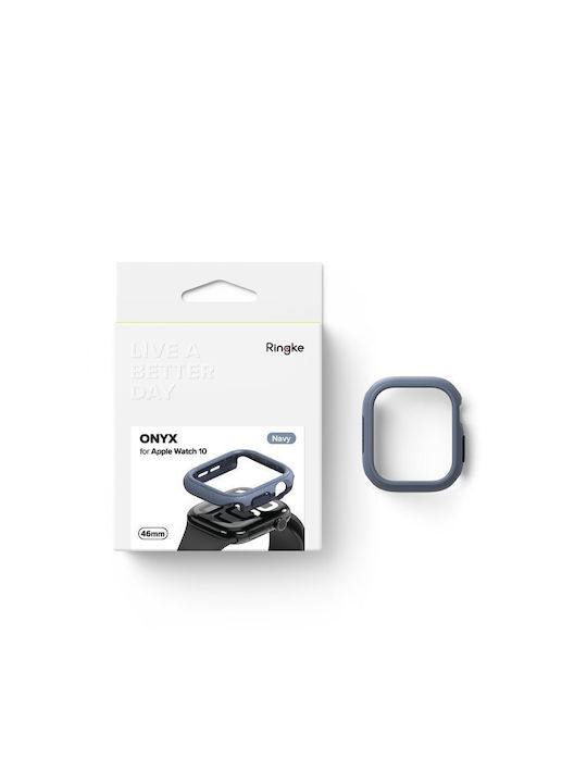 Ringke Onyx Силиконов Калъф в Син цвят за Apple Watch 10 (46 мм)