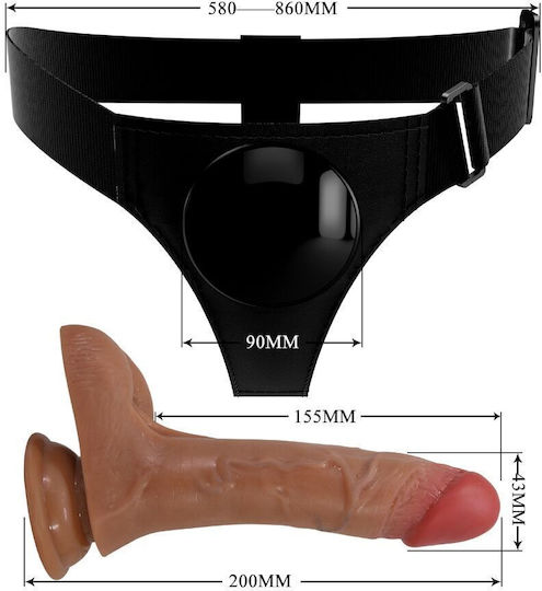 Pretty Love Universal Gurtzeug mit Dildo und Vibration in Braun Farbe