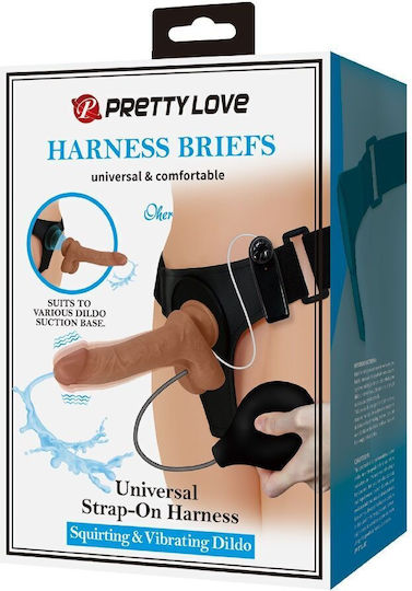 Pretty Love Universal Gurtzeug mit Dildo und Vibration in Braun Farbe