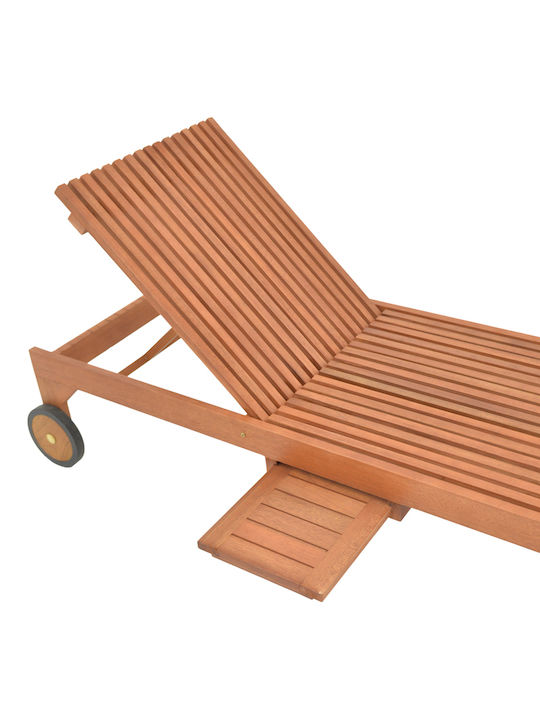 Liegestuhl Hölzernes Sunnie mit Rädern Beige 200x65x35cm.