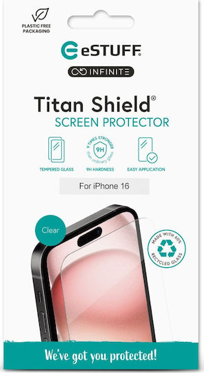 Estuff Infinite Iphone 16 Screen Protector Titan Shield Tempered Glass