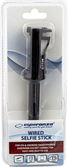 Esperanza Wired Mini Monopod Selfie Stick με Καλώδιο 3.5mm Μαύρο EMM119K