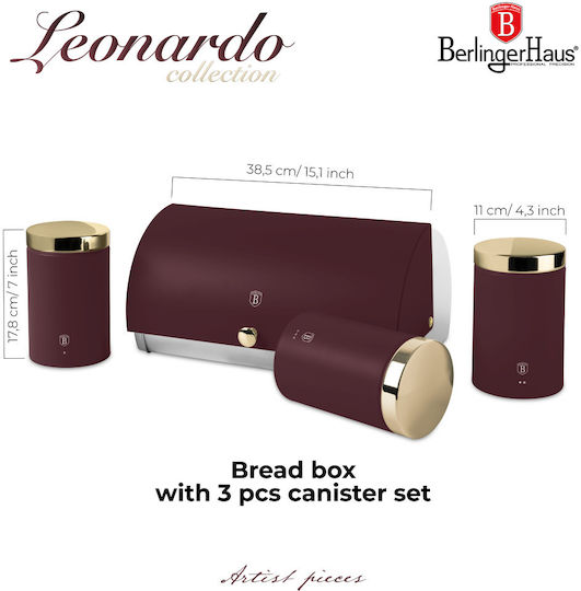 Berlinger Haus Brotkasten mit Deckel Inox Braun 38.5x28x18.5cm