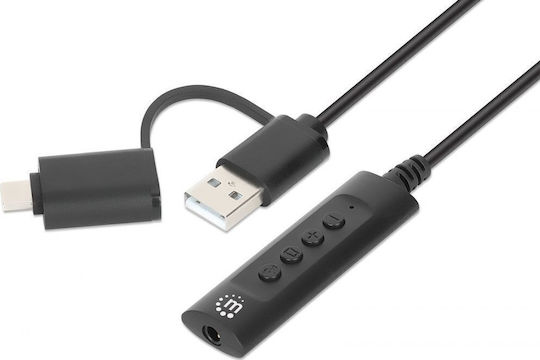 Manhattan External USB-C 2.0 Sound Card (153560)