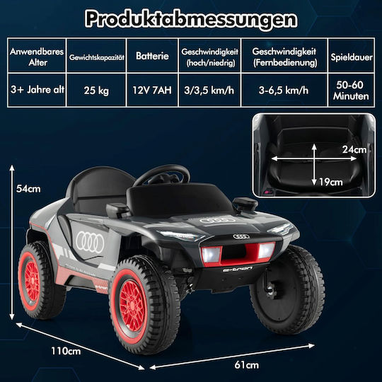 Kinder Auto Einsitzer mit Fernbedienung Audi 12 Volt Gray