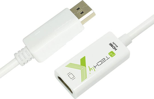 Techly Cable DisplayPort male - HDMI male 0.25m Λευκό (IADAP DP-HDMIFP460)