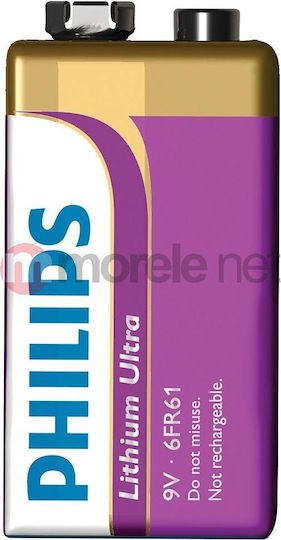 Philips Ultra Baterie De Litiu 9V Pentru Detectoare De Fum Și Sisteme De Securitate 1 Buc