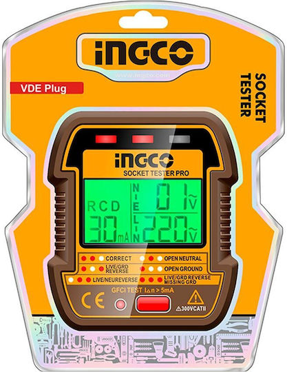 Ingco HESST30011 Tester Καλωδίων Ρεύματος Ψηφιακό