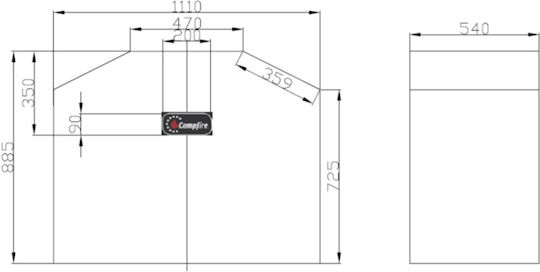 Campfire Grill Cover Black Compatible with the 25-34726 112cmx55cmx88cmcm