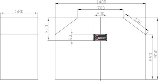 Campfire Κάλυμμα Ψησταριάς Μαύρο Συμβατό με το 25-35952 με Προστασία UV 140x60x95εκ.