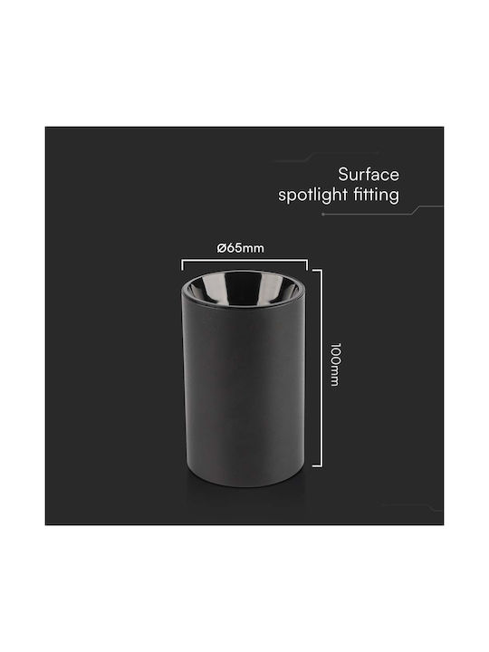 V-TAC Single Spot with Socket GU10 in Black Color
