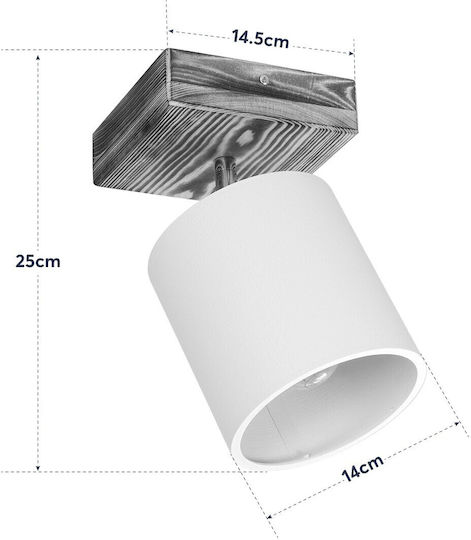 GloboStar Single Spot with Socket E27 in White Color