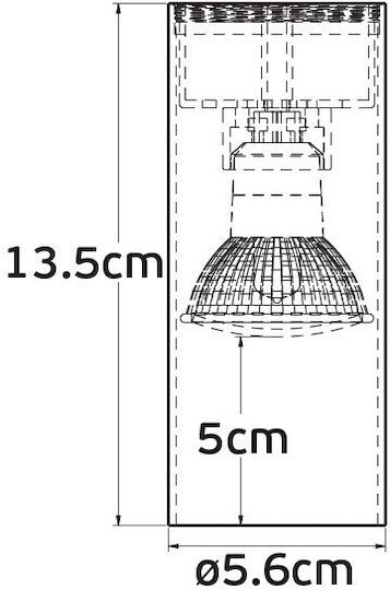 VK Lighting Единично Спот с Цокъл GU10 в Меден Цвят