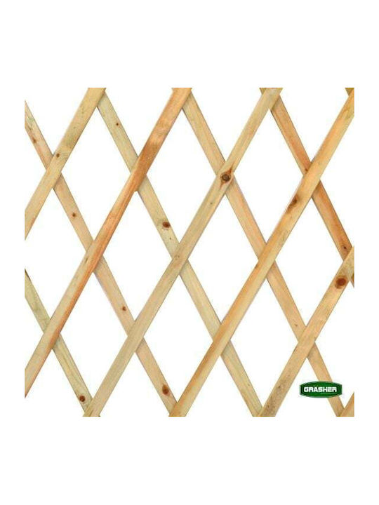 Foldable Garden Trellis Made of Wood with Rhombus Grid in Brown Colour 180x60cm