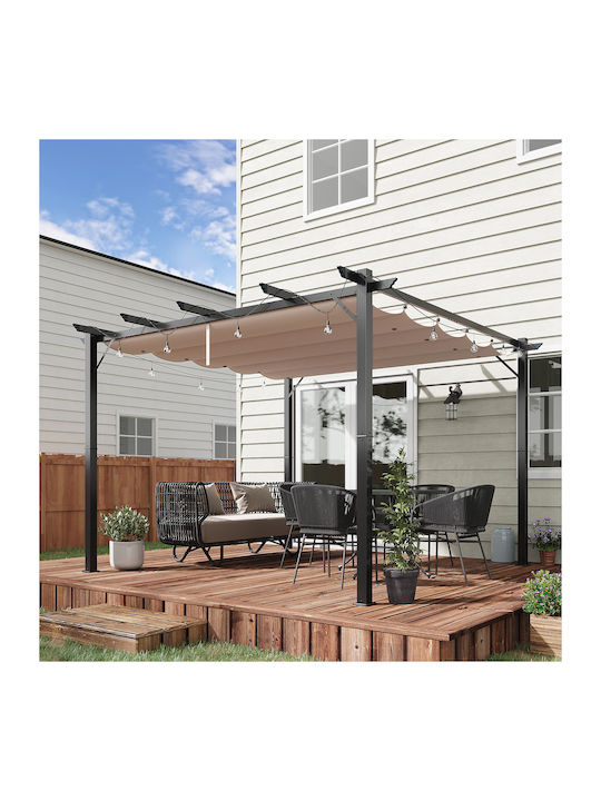Garden Pergola with Ceiling in Gray Color 300x300cm