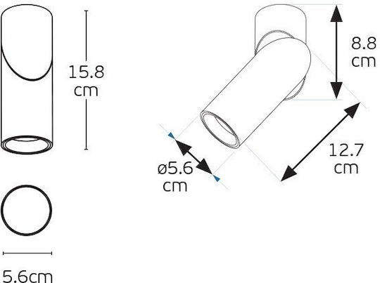 VK Lighting Μονό LED Σποτ σε Μαύρο Χρώμα