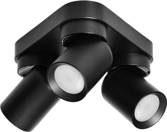 Orno Triple Spot with Socket GU10 in Black Color