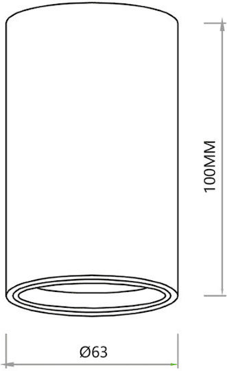 Eko Light Μονό Σποτ με Ντουί GU10 σε Χρυσό Χρώμα