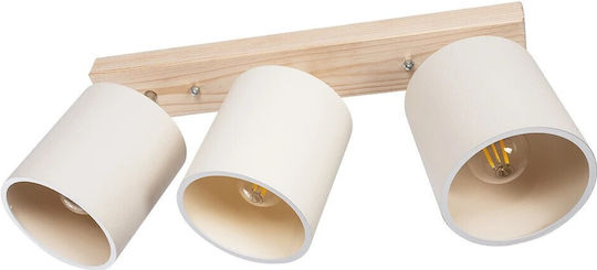 GloboStar Dreifach Spot mit Fassung E27 in Beige Farbe