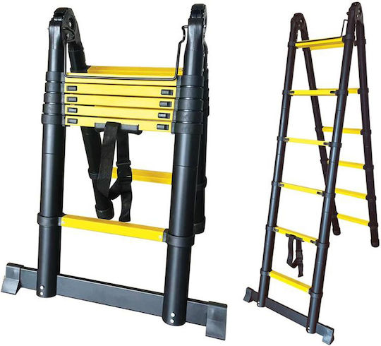 Helix Telescopic Ladder Aluminum 12 of Steps with Maximum Height 3.8m