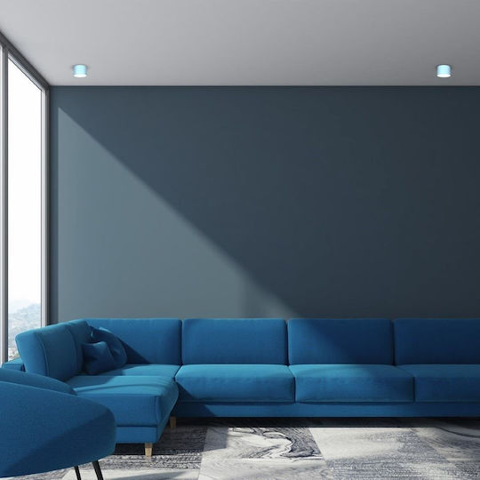 Eko Light Dixie Μονό Σποτ με Ντουί GX53 σε Μπλε Χρώμα