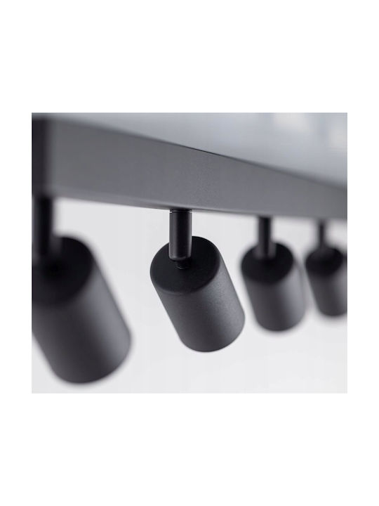 TK Lighting Spot with 10 Lights and with Socket GU10 in Black Color