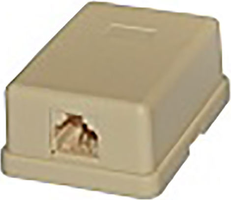 Adeleq Telephone Socket With Frame Single With Sticker In White Color 17-011