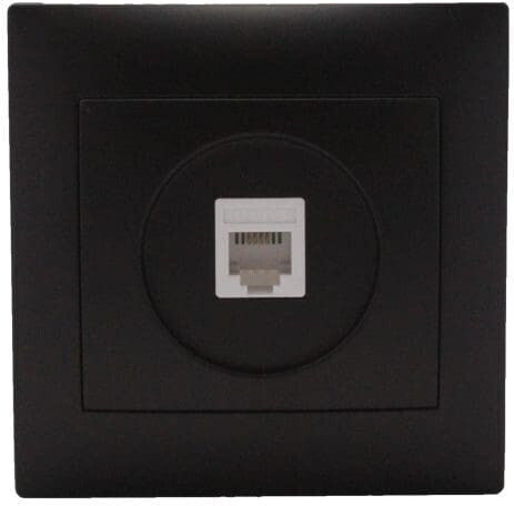 Redled Complete Single Telephone Socket Black 27524