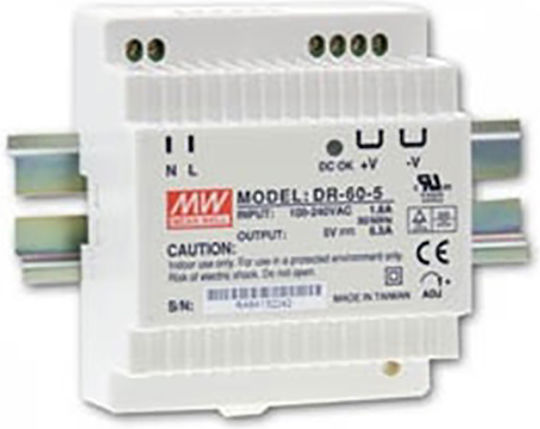 Mean Well DR60-5 DIN Rail Power Supply 6.5A/5V/32W